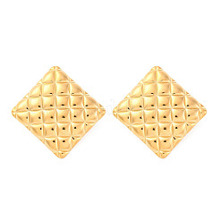 女性用304ステンレススチールスタッドピアス  菱形  ゴールドカラー  44x44mm&nbsp;EJEW-K306-08G
