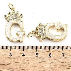 Brass Micro Pave Clear Cubic Zirconia Pendants&nbsp;KK-G498-01G-02