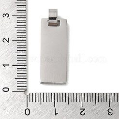 変色しない304ステンレススチールペンダント  レーザー切断  長方形のチャーム  ステンレス鋼色  25x10x2mm  穴：4x3mm&nbsp;STAS-K270-12A-P