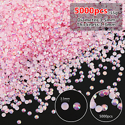 55gの樹脂カボション  ネイルアートの装飾の付属品  半円  ピンク  3.5x1.3mm  5000個/ 55g&nbsp;CRES-DC0001-09B
