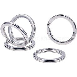 304ステンレススチールキーチェーン留め具  リング  ステンレス鋼色  32mm  ワイヤー：2mm&nbsp;STAS-PH0002-22P