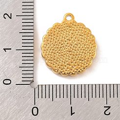 イオンプレーティング（IP）304ステンレスペンダント  花  18KGP本金メッキ  フラットラウンド  18x15.5x2.5mm  穴：1.4mm&nbsp;STAS-N103-181B-G
