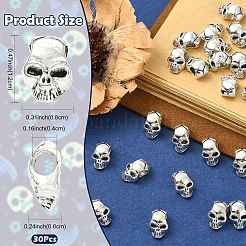 30Pcs Tibetan Style Alloy European Beads&nbsp;TIBEB-FS0001-21AS