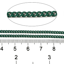 スプレー塗装された304ステンレス鋼カーブチェーン  スプールで  溶接されていない  グリーン  3x2x0.6mm&nbsp;STAS-B067-05A-07