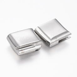 変色しにくい304ステンレススチール製のマグネット留め具と接着端  長方形  ステンレス鋼色  29x18x7mm  穴：5x16.5mm&nbsp;X-STAS-F130-23P