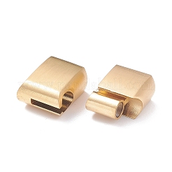 PVD 真空メッキ 304 ステンレススチール製マグネット留め具、接着端付き  長方形  18KGP本金メッキ  23.5x13.5mm  穴：6.5x11.5mm&nbsp;X-STAS-I171-11G