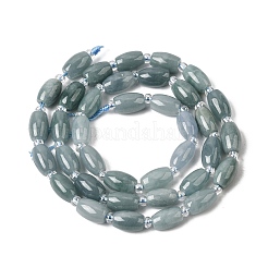 天然ミャンマー翡翠ビーズ連売り  ガラスビーズ  ライス  6x4mm  穴：1mm  約45個/連  15.04''（38.2センチメートル）&nbsp;G-F822-C01-01