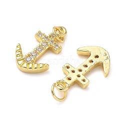 Brass Micro Pave Cubic Zirconia Pendants&nbsp;KK-I379-01G