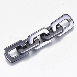 UVメッキアクリルコネクター  クイックリンクコネクター  クロスチェーン製作用  長方形  ガンメタ色  31x21x4.5mm  内径：18x8.5mm&nbsp;OACR-N009-001A-B02
