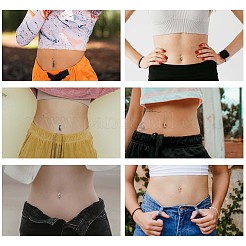 6Pcs 6 Color 304 Stainless Steel Curved Belly Ring Hoop&nbsp;JX496A-01