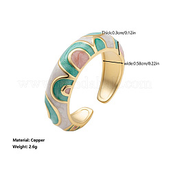 Brass Enamel Cuff Open Rings for Women&nbsp;WGFF728-01