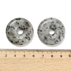 天然ゴマ碧玉のペンダント  ドーナツ/円盤チャーム  30x6.5mm  穴：7.5mm&nbsp;G-F831-A16