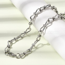 304ステンレススチールリンクチェーンブレスレット＆ネックレスジュエリーセット  カニカン付き  ステンレス鋼色  600mm&nbsp;SJEW-L199-10P