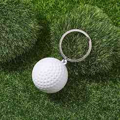 ABS プラスチックスポーツボールテーマペンダントキーホルダー  鉄のスプリットキーリング付き  ゴルフ  6.25cm  ペンダント：36x32x32mm&nbsp;KEYC-JKC00659-03