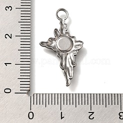 304ステンレススチールペンダントカボションセッティング  剣  アンティークシルバー  トレイ：4.5mm  28x15x2mm  穴：2.8mm&nbsp;STAS-H223-24AS