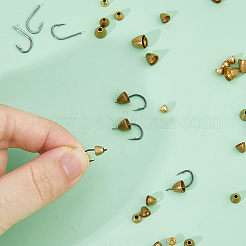 50Pcs 5 Styles Brass Cord Ends&nbsp;KK-FH0008-21
