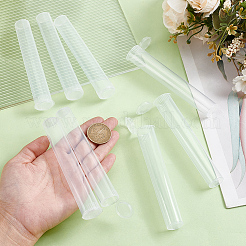 PPプラスチック収納チューブ50個  コラム  長方形の紙2枚と書き込み可能な空白のステッカー付き  透明  118.5x22.5x19.5~20mm&nbsp;AJEW-GA0009-68