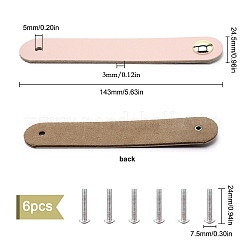 レザーハンドル  ジュエリーボックスアクセサリー  アルミネジ付き  ピンク  143x24.5x3mm  穴：5mm&nbsp;LS-DIY-WH0182-19C