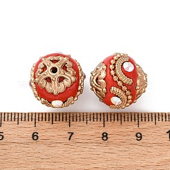 Handmade Resin Indonesia Round Beads&nbsp;IPDL-P005-10KCG-01