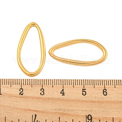 304ステンレススチールリンクリング  不規則な涙  ゴールドカラー  29x14.5x2.5mm  内径：24.5x10mm&nbsp;STAS-A095-05A-G