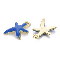 ラックメッキ合金ペンダント  エナメル  カドミウムフリー＆鉛フリー  ヒトデ  ライトゴールド  ミックスカラー  17x11.5x3mm  穴：1.8mm&nbsp;PALLOY-S132-236-RS