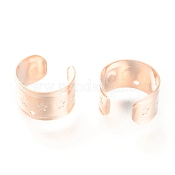 304ステンレススチール製イヤーカフ金具  穴と星の模様で  ローズゴールド  11x7mm  穴：1mm&nbsp;STAS-H151-12RG