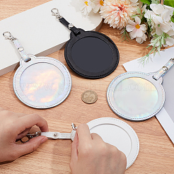 4Pcs 3 Colors Imitation Leather Badge Display Holder&nbsp;HJEW-CL0001-02B
