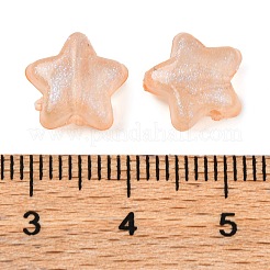 明るい透明なアクリルビーズ  キラキラビーズ  暗闇で光る  スター  オレンジ  10x11x6mm  穴：2mm&nbsp;MACR-D024-24A