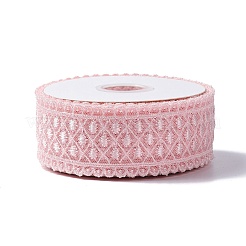 10ヤードのポリエステルレーストリムリボン  DIYのジュエリーには  ピンク  1-1/2インチ（38.5~39.5mm）&nbsp;OCOR-C004-06F