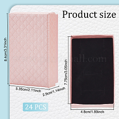 長方形の厚紙ギフトボックス  内部のスポンジ  ひし形のテクスチャードギフトケース  ピンク  8.4x5.35x2.9cm  内径：7.75x4.8のCM&nbsp;CON-WH0087-97A