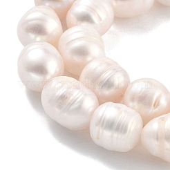 天然養殖淡水パールビーズ連売り  ライス  グレードAB  フローラルホワイト  11~12mm  穴：0.6mm  約15~16個/連  7.09''（18センチメートル）&nbsp;PEAR-P062-11A