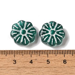 透明なランプワークビーズ  花  ダークシアン  15x6mm  穴：1mm  約48~58個/100g&nbsp;LAMP-P065-03A-05