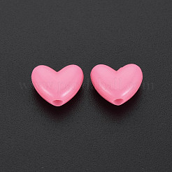 不透明なポリスチレンプラスチックビーズ  ハート  ミックスカラー  9.5x11x5mm  穴：2mm  約1700個/500g&nbsp;KY-I004-20