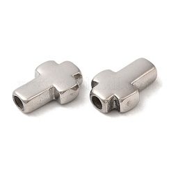 変色しない304ステンレススチールビーズ  クロス  ステンレス鋼色  14~15x10x4mm  穴：2.7mm&nbsp;STAS-F243-01P