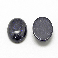 合成ブルーゴールドストーン青金砂石カボション  染め  オーバル  10x8x4~5mm&nbsp;G-R415-8x10-34