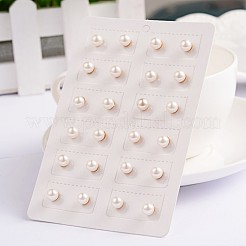 304ステンレススチールアクリルビーズボールイヤリング  ゴールドカラー  6mm  ピン：0.8mm&nbsp;EJEW-P076-06-A