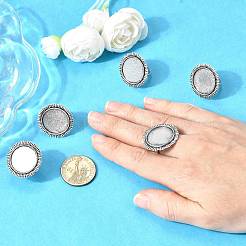 Vintage Adjustable Iron Finger Ring Components Alloy Cabochon Bezel Settings&nbsp;X-PALLOY-Q300-14AS-NR