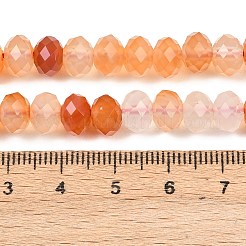 天然石赤瑪瑙ビーズ連売り  ロンデル  多面カット  8~8.5x5~6mm  穴：1mm  約68~76個/連  14.96~15.35''（38~39センチメートル）&nbsp;G-C259-A37-5x8mm