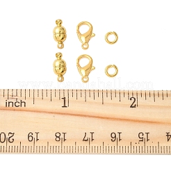 DIYジュエリー作りのパーツキット  亜鉛合金カニカンを含む  真鍮製マグネット留め具と丸カン  ゴールドカラー  11x5mm  穴：1mm&nbsp;DIY-FS0008-51G