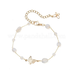 Handmade Glass & Opalite Nuggets Beads Necklaces&nbsp;BJEW-JB12461-03