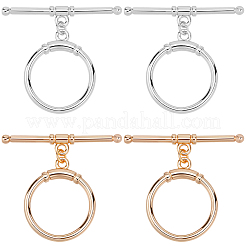 真鍮トグル留め具 10色 2個  丸カン付き  リング  ミックスカラー  25x14x2.5mm  穴：1.6mm  5個/カラー&nbsp;KK-BBC0021-22A