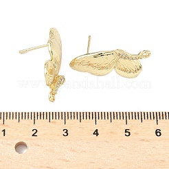 真鍮マイクロパヴェクリアキュービックジルコニアスタッドピアスのパーツ  14KGP本金メッキ  蝶  23x15mm  穴：1.6mm  ピン：1mm&nbsp;KK-Z106-02G-06