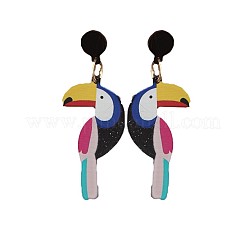 Parrot Acrylic Dangle Stud Earrings&nbsp;FS-WG0B0F7-01