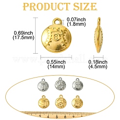 12Pcs 6 Styles 304 Stainless Steel Pendants&nbsp;STAS-CJ0002-88