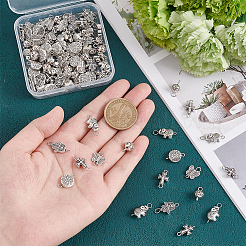 90Pcs 6 Styles Tibetan Style Alloy Connector Charms&nbsp;FIND-AR0003-28