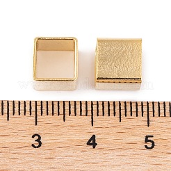 304ステンレススチールヨーロピアンビーズ  大穴ビーズ  キューブ  ゴールドカラー  8x8x8mm  穴：6x6mm&nbsp;FIND-Q103-05A-G