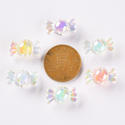透明なアクリルビーズ  二層ビーズ  ABカラー  キャンディ  ミックスカラー  9x17x8.5mm  穴：2mm  約960個/500g&nbsp;TACR-S152-03B