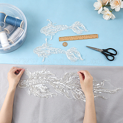 3Pcs 2 Styles Fish & Mermaid Polyester Embroidery Ornament Accessories&nbsp;DIY-FG0010-59A