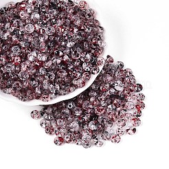 ベーキングペイント透明ガラスビーズ  ロンデル  淡いバイオレットレッド  6x3mm  穴：1.2mm  約2368個/ポンド&nbsp;DGLA-T004-07A