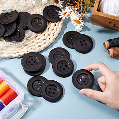 40Pcs Wood Buttons&nbsp;BUTT-OC0001-53B